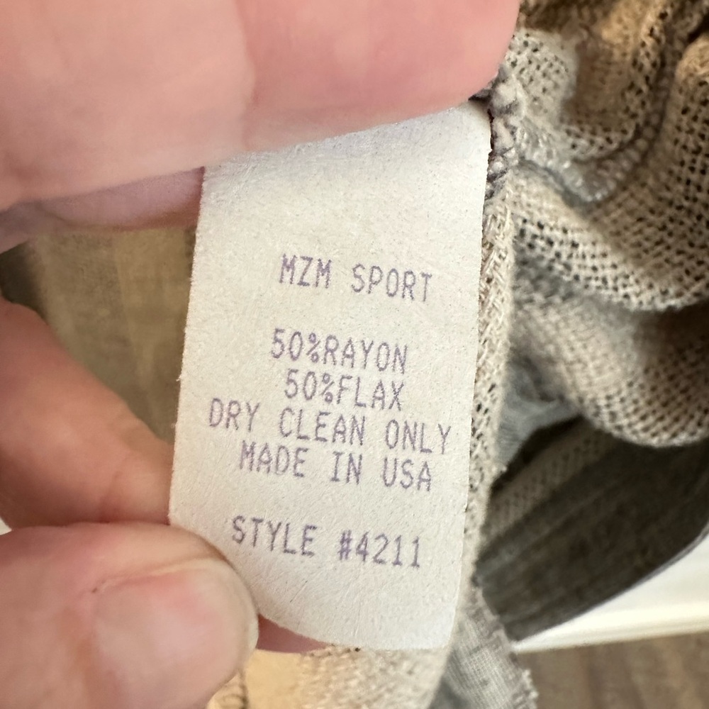 VTG MZM Sport M striped flax linen lagonlook bohemian Y2K 90's vest and jacket - Picture 8 of 16